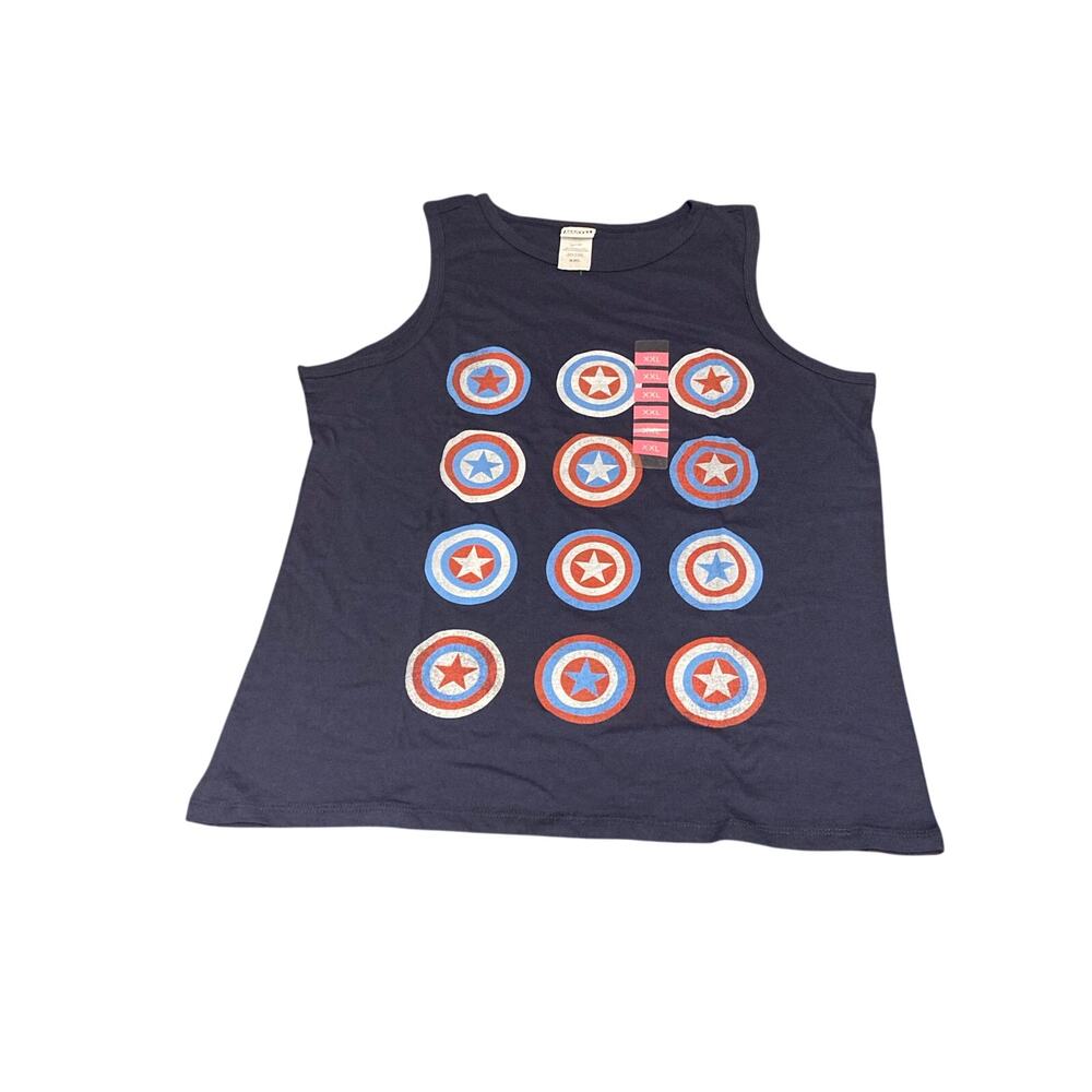 Captain America Shield Symbol Tank Top Marvel Comics Graphic Sz 2XL